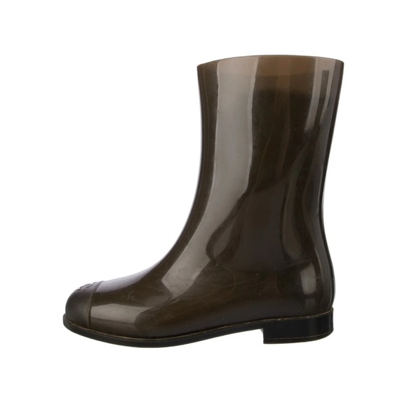 Chanel Gray Rain Boots - Picture 1 of 9